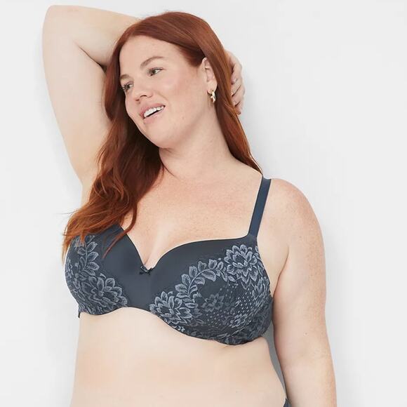 Cacique Blue Nights Smooth Balconette Bra With Lace - Picture 1 of 6